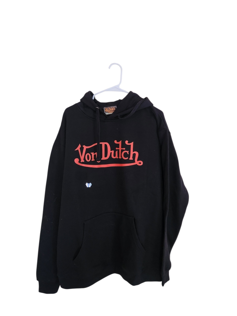 Von Dutch Men's Black Hoodie with Red Logo XL
